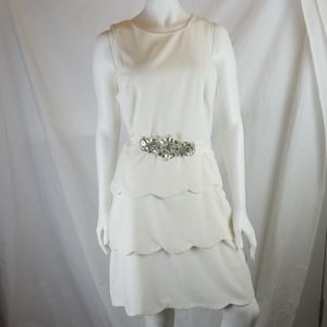 Badgley Mischka Women's White Dress Sz 10
